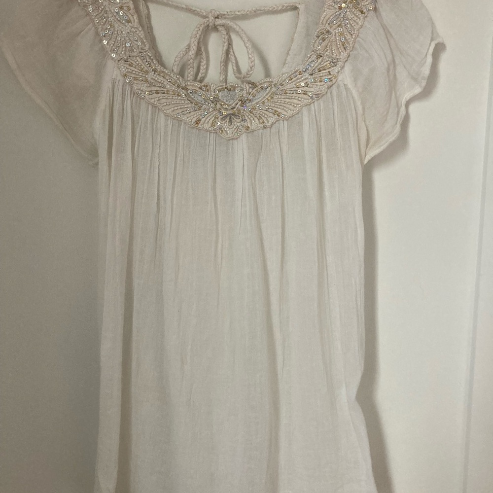 Vintage Calypso Embellished Gauzy Top